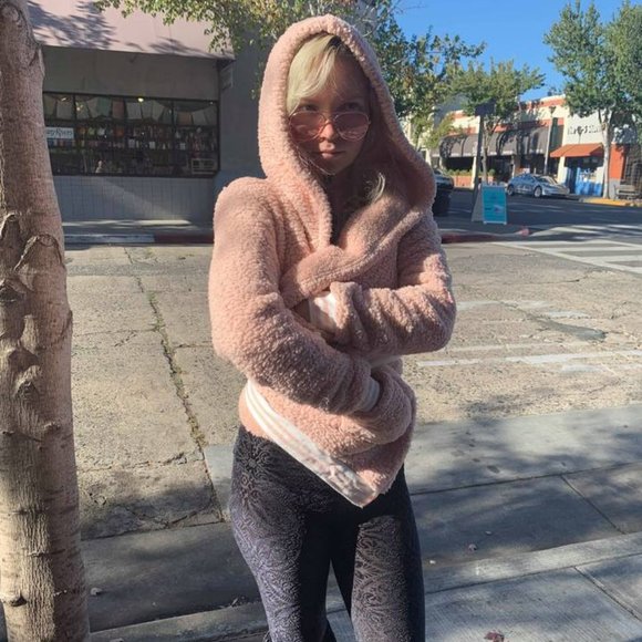 Blush Plush Pink Sherpa Coat Hoodie - Picture 4 of 7